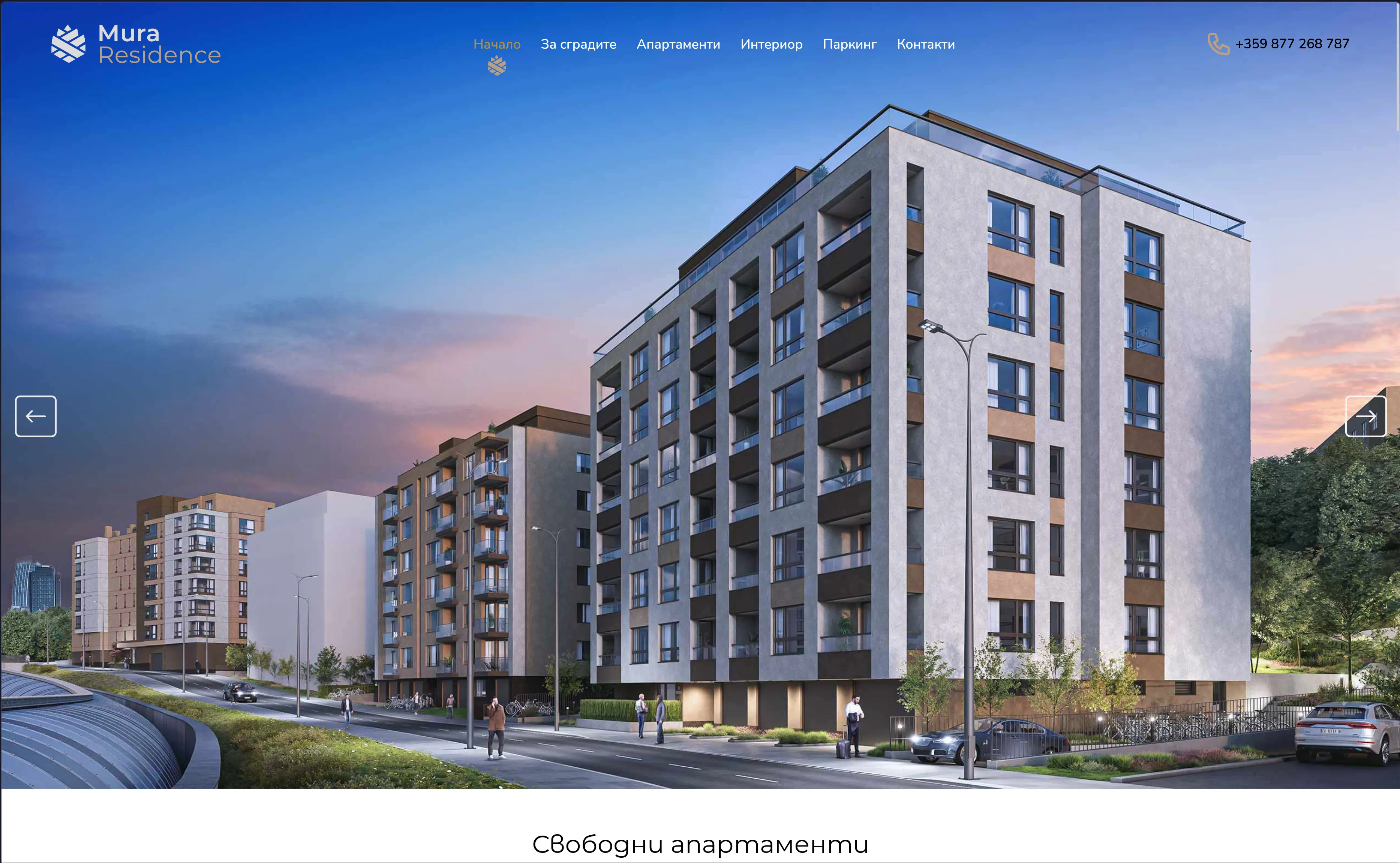 Mura Residence real estate website homepage
